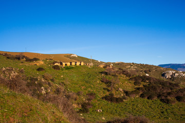 Top view of Sicilian countryside