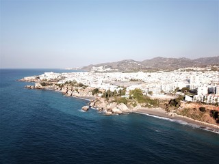 Fototapeta premium Drone photography of Nerja Spain coastline