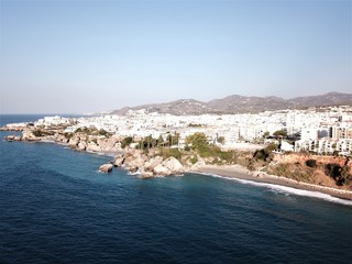 Fototapeta na wymiar Drone photography of Nerja Spain coastline