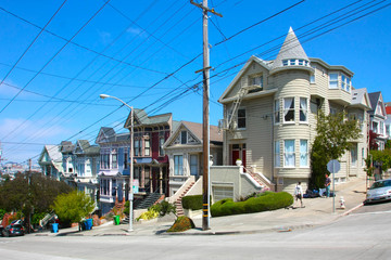 Steep street in San Francisco - California, USA