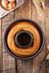 homemade sponge cake with ingredient