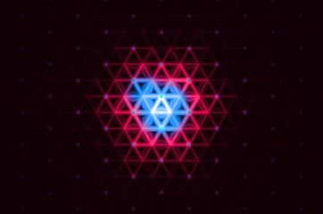 Glowing Crossed Red & Blue Triangles