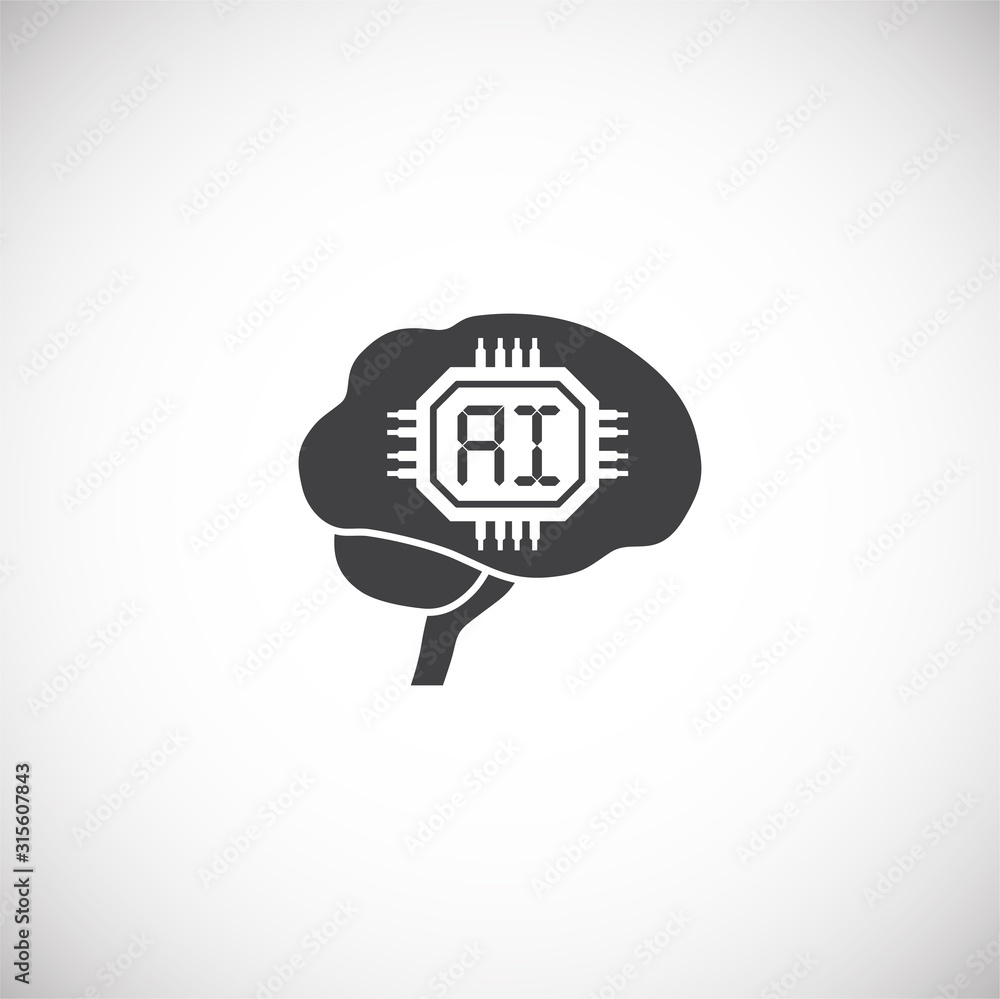Poster ai related icon on background for graphic and web design. simple illustration. internet concept symb