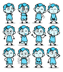 Many Vintage Office Guy - Set of Concepts Vector illustrations