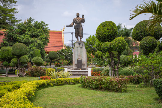 Monument in center of Vientiane, capital of Laos. Southeast Asia.