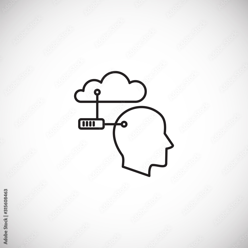 Poster ai related outline icon on background for graphic and web design. simple illustration. internet conc