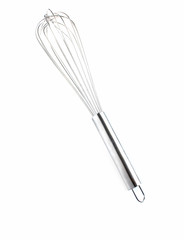 stainless balloon whisk isolated in white background