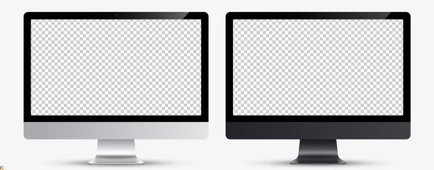 Foto op Canvas Device screen mockup. Monitor silver and black color with blank screen for you design. Vector EPS10  © fenskey