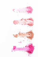 Obraz premium crushed eyeshadow makeup set isolated on white background