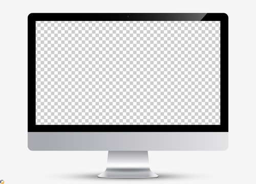 Device screen mockup. Monitor silver color with blank screen for you design. Vector EPS10	