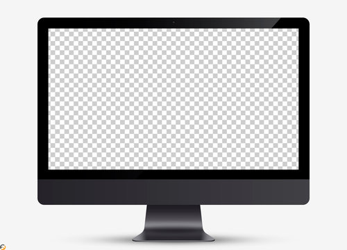 Device screen mockup. Monitor black color with blank screen for you design. Vector EPS10	