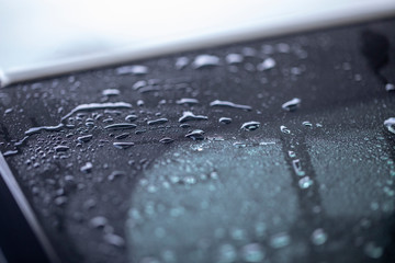 water drops on a glass