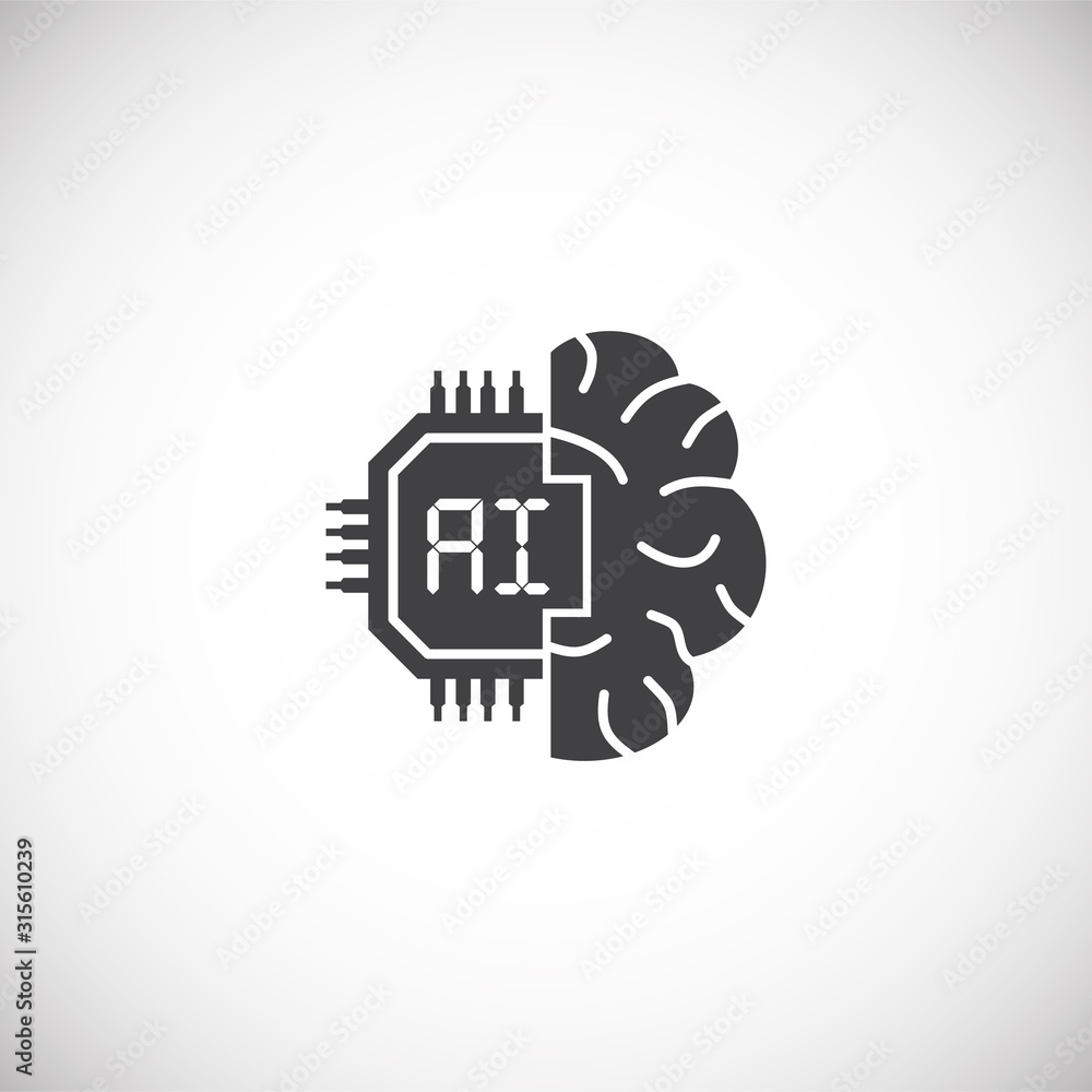 Poster ai related icon on background for graphic and web design. simple illustration. internet concept symb