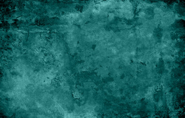 Beautiful Abstract Grunge Old background. Turquoise Dark Wall texture.	