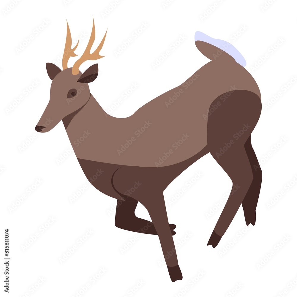 Poster reindeer icon. isometric of reindeer vector icon for web design isolated on white background