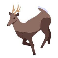Reindeer icon. Isometric of reindeer vector icon for web design isolated on white background