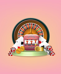 Illustration of pastel color casino background for design work