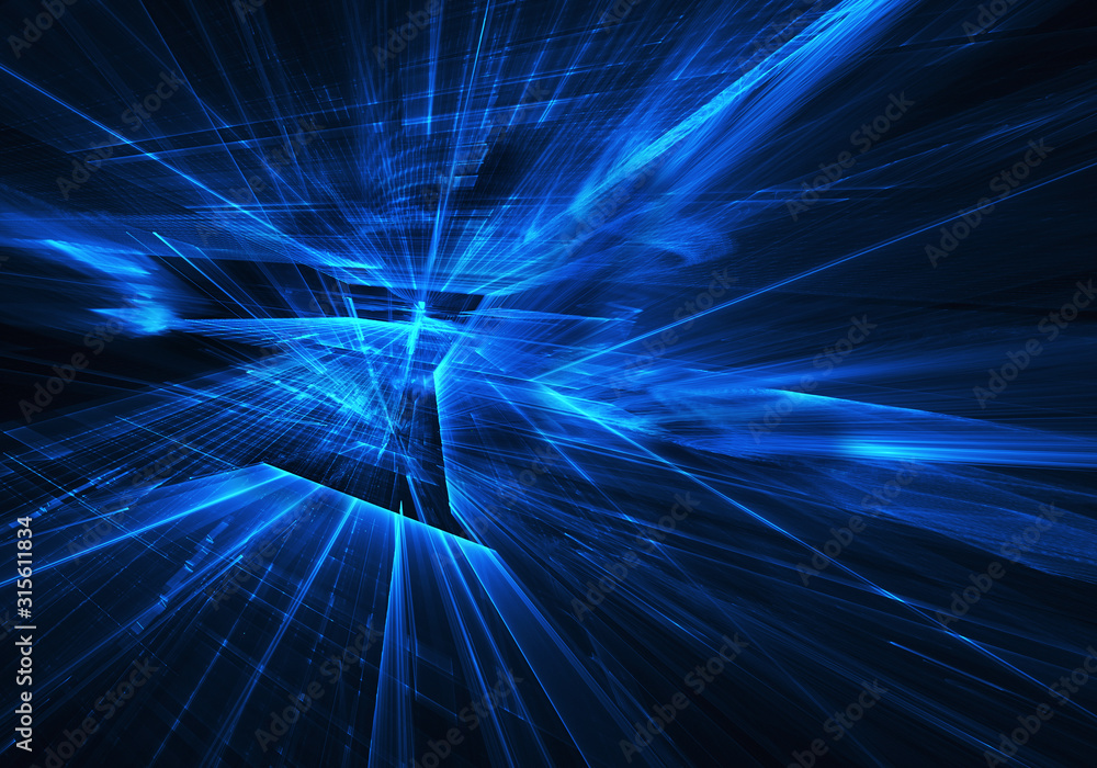 Poster fractal background for use in creativity and design projects. technological fractal. abstract 3d ill