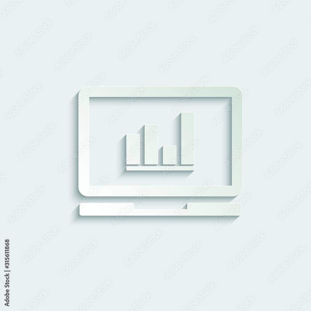 Poster paper graph icon vector. chart symbol