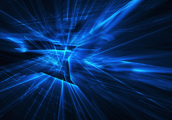 Fractal background for use in creativity and design projects. Technological fractal. Abstract 3D illustration