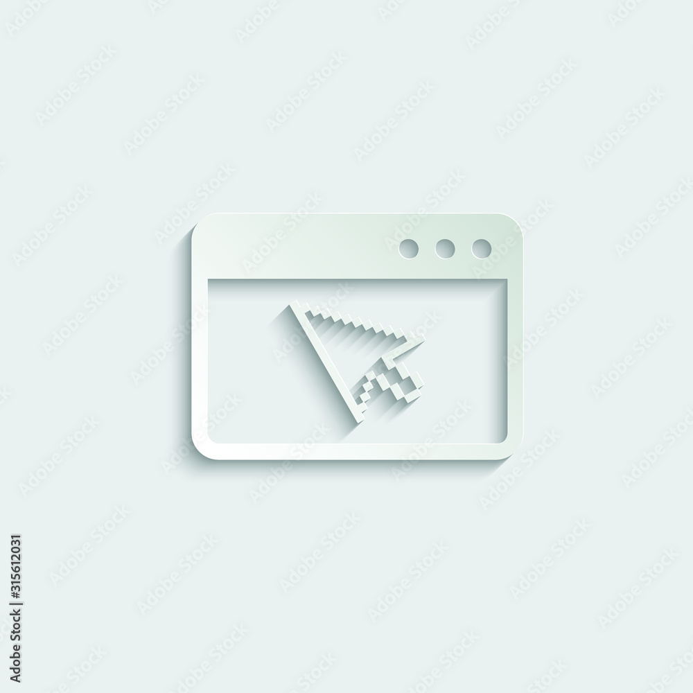 Aufkleber paper browser icon. webpage icon/ internet icon with arrow sign vector