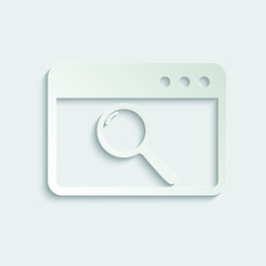 paper  browser icon. Webpage icon/ internet icon with search sign vector