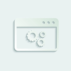 paper  browser icon. Webpage icon/ internet icon with settings sign vector