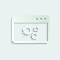 paper  browser icon. Webpage icon/ internet icon with settings sign vector