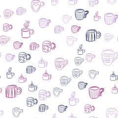 Coffee seamless vector pattern for Cup mug, restaurant or cafe menu design