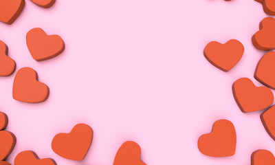 3D heart piece on background graphic  red