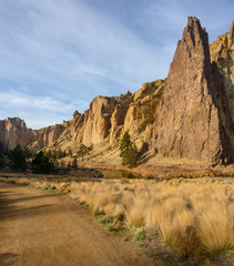 Rocks in a beautiful, beautiful canyon, desert river, Smith Rock State Park