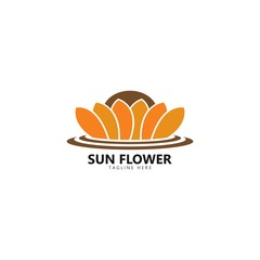Sun flower floral logo vector icon