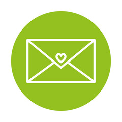 silhouette of envelope closed on green background