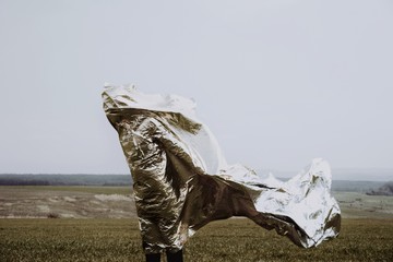 Man in the wind