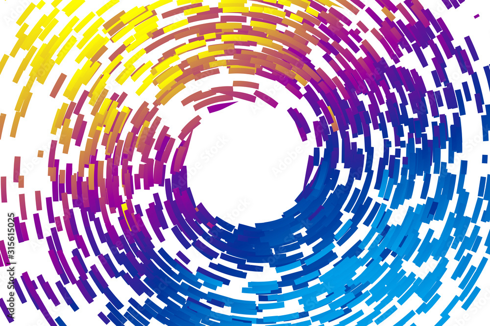 Poster colorful lines make up a spiral pattern background.
