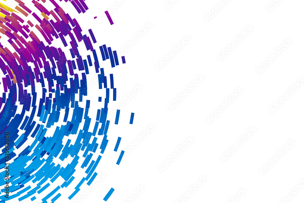 Poster colorful lines make up a spiral pattern background.