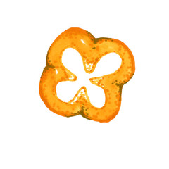 A ring of yellow bell pepper. Isolated marker drawing.