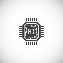 Ai related icon on background for graphic and web design. Simple illustration. Internet concept symbol for website button or mobile app