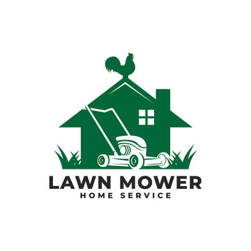 Lawn Mower Home Garden Service Logo Vector Icon Illustration