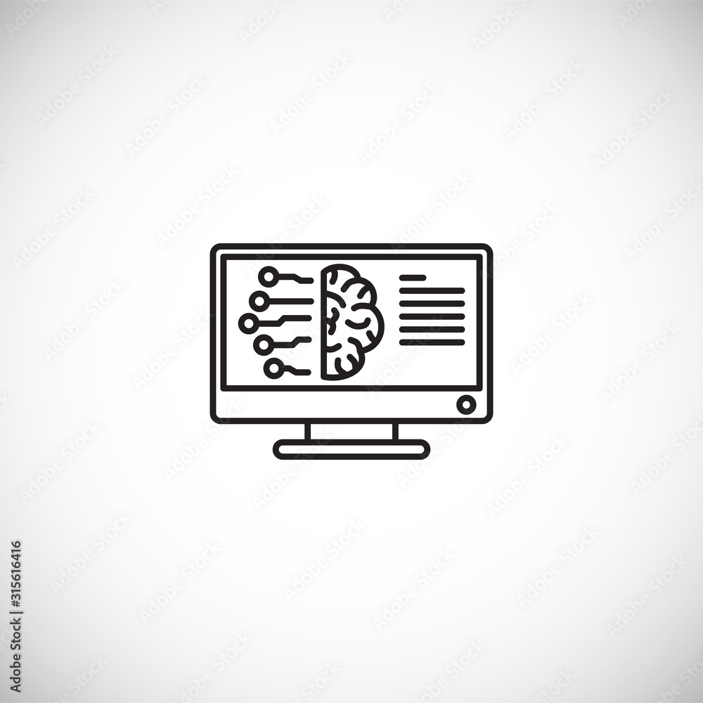Poster ai related outline icon on background for graphic and web design. simple illustration. internet conc