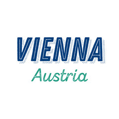 Vienna city calligraphy vector quote