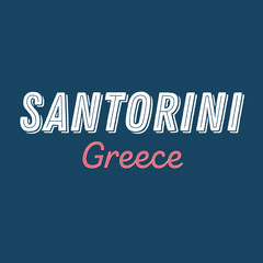 Santorini calligraphy vector quote