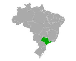 Karte von Sao Paulo in Brasilien