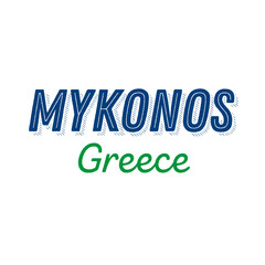 Mykonos calligraphy vector quote