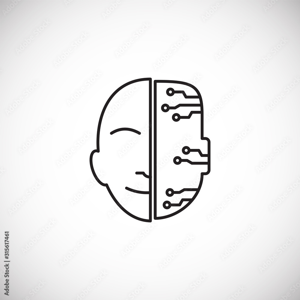 Poster ai related outline icon on background for graphic and web design. simple illustration. internet conc