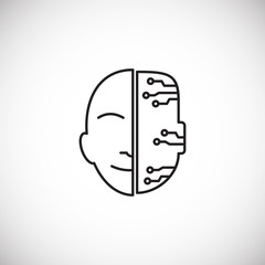 Ai related outline icon on background for graphic and web design. Simple illustration. Internet concept symbol for website button or mobile app