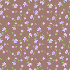 Seamless pattern of watercolor geranium flowers. Perfect for web design, cosmetics design, package, textile, wedding invitation, logo