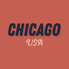 Fototapeta premium Chicago city calligraphy vector quote