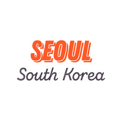 Seoul city calligraphy vector quote