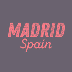 Madrid city calligraphy vector quote